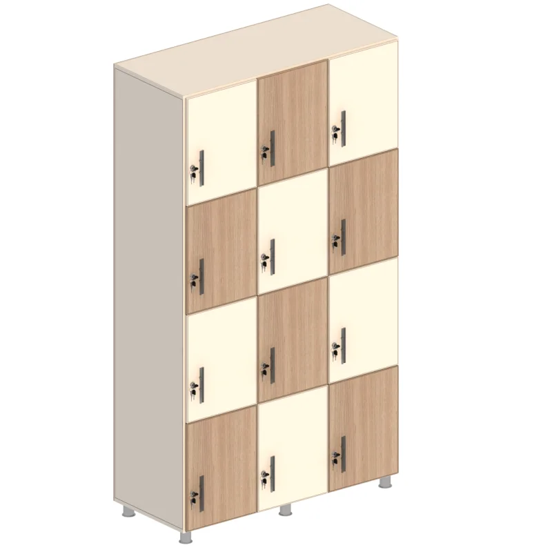 Locker en Madera 2 - Divimarcas Proyectos, almacenamiento para oficina a medida en Medellín e Itagüí